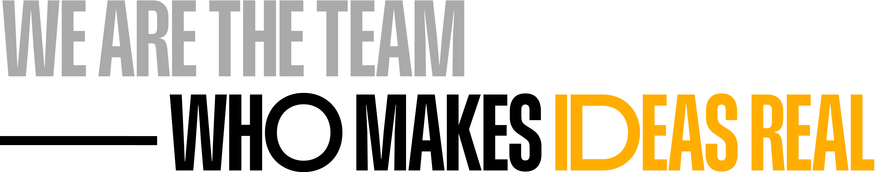 WE ARE THE TEAM WHO MAKES IDEAS REAL