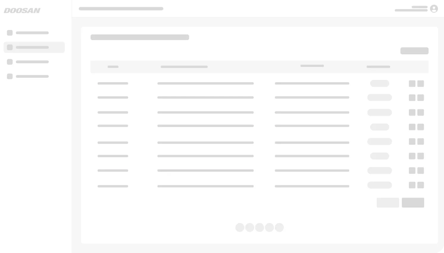 두산AI관리도구 와이어프레임