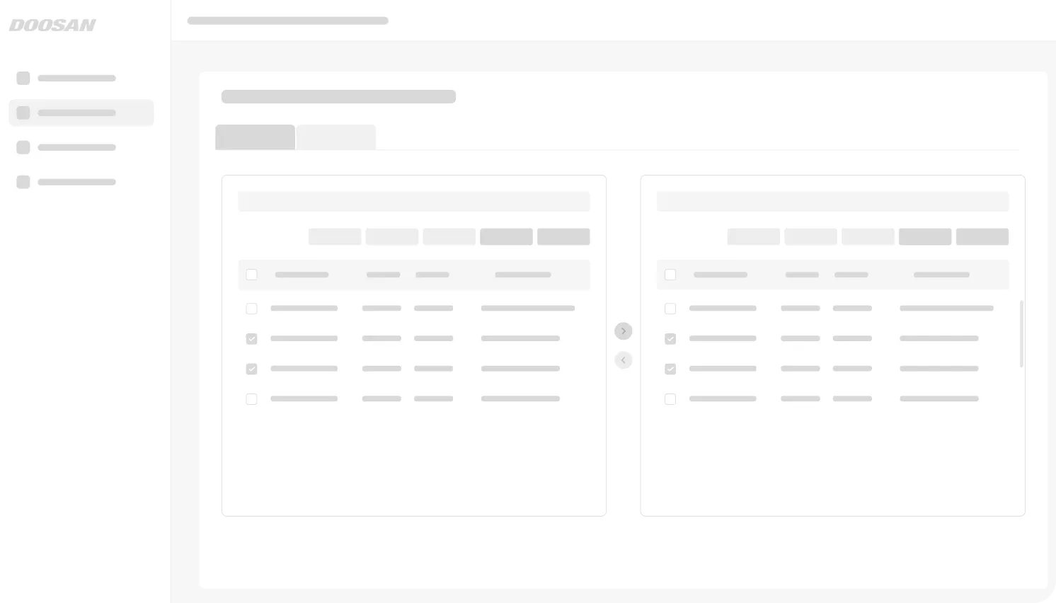 두산AI관리도구 와이어프레임