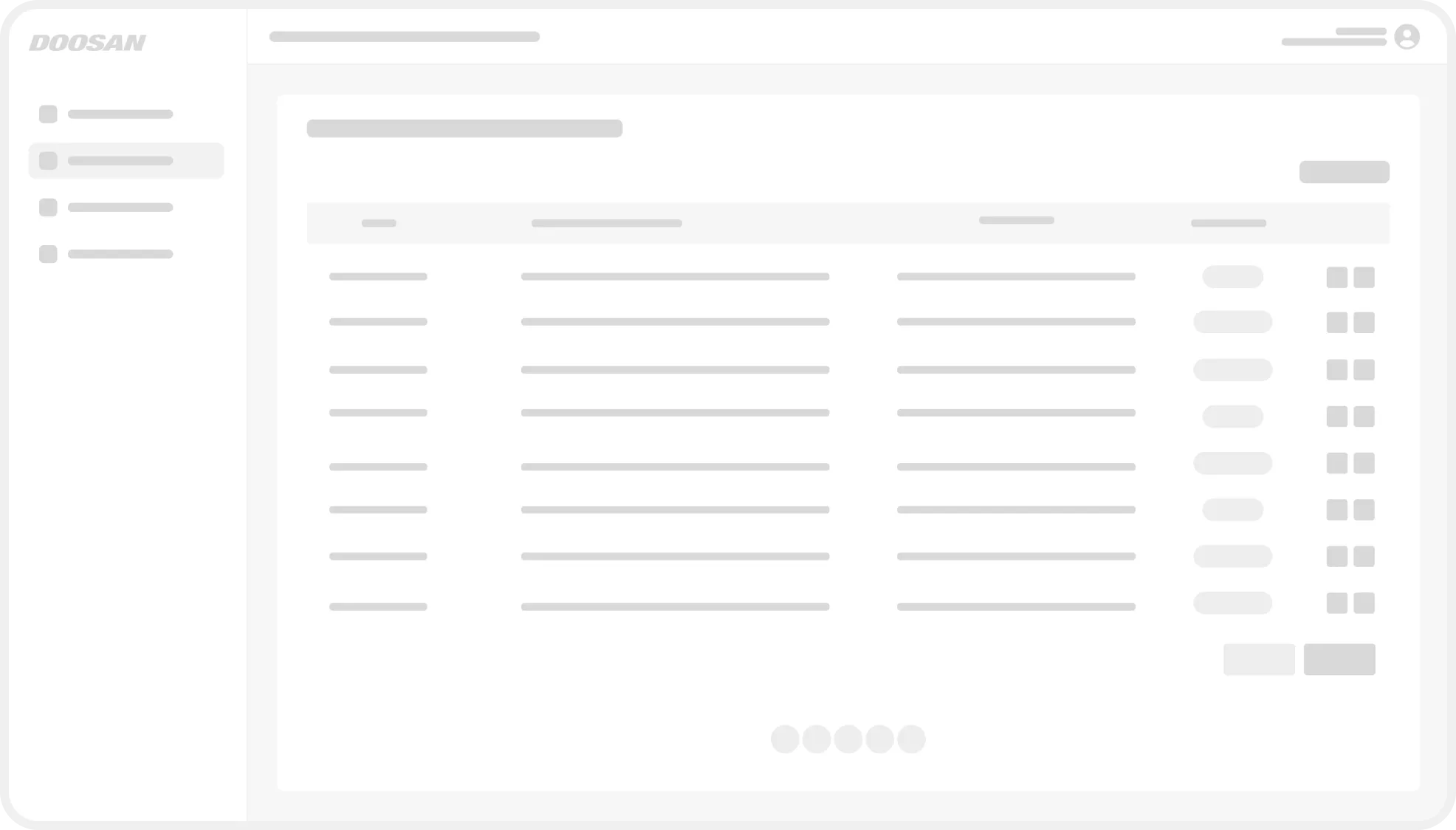 두산AI관리도구 와이어프레임