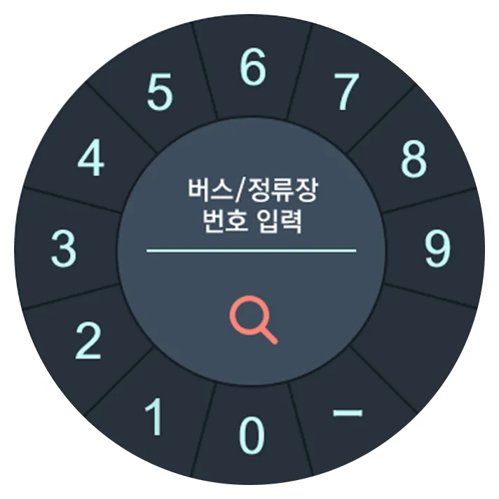 T-map 스마트워치 어플리케이션 버스/정류장 번호 입력 화면